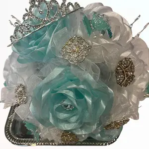 Turquoise Ribbon Quinceañera Fiesta Celebration Bouquet