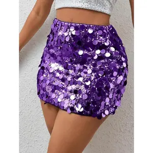 Sequin Mini Bodycon Skirt For Holiday Party Clothes
