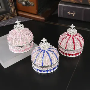 Elegant Rose Crown Jewelry Box, Proposal Ring Box, Wedding Couple Rings Box, Wedding Necklace Box, Romantic Gift Box, Jewelry Storage Unit