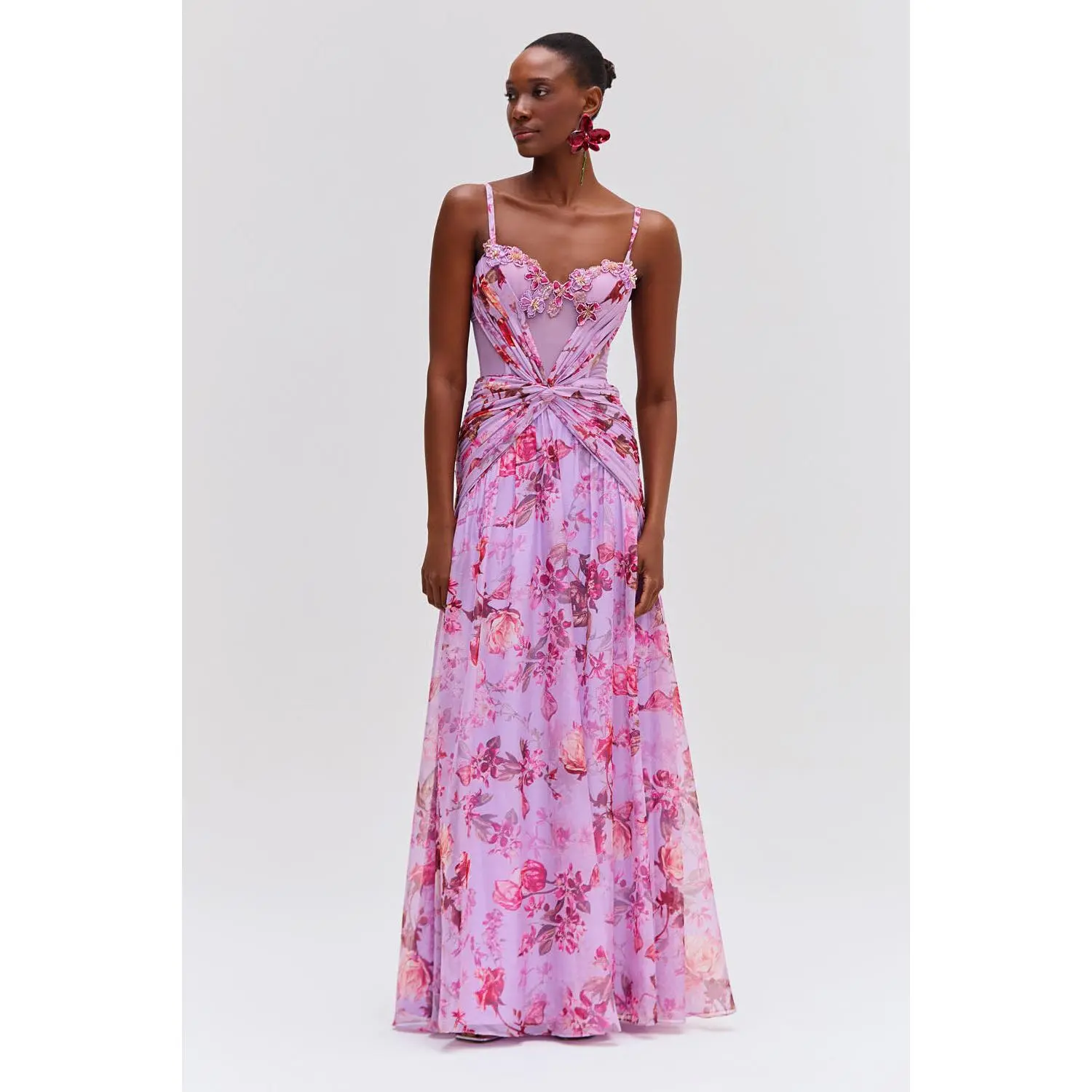 Floral Haze Bustier Maxi Dress