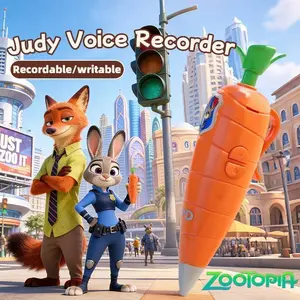 【Easter Gift】MINISO Disney Zootopia Judy Hopps Carrot Voice Recorder Toy, Cute Cartoon Recording Toy, Perfect Spring & Holiday Gift for Kids & Fans
