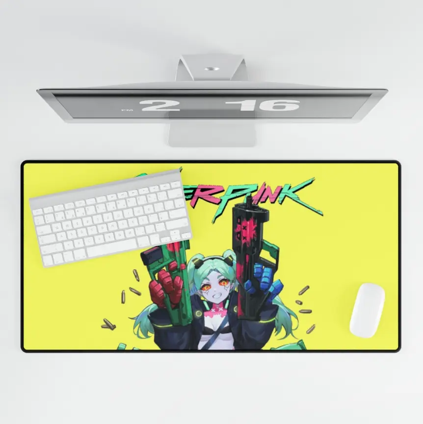 Rebecca Guns Cyberpunk Edgerunners Deskmat, Rebecca Cyberpunk Ruin Future MousePad, Gaming Mouse Pad Gift for Fan