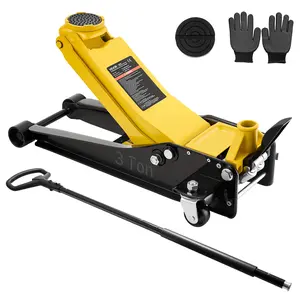 【Spotlight Day】VEVOR Low Profile Floor Jack, 3 Ton (6614 lbs) Capacity, Steel Racing Floor Jack with Dual Pistons Quick Lift Pump & SUV Adapter, Hydraulic Trolley Car Lift for Sports Cars, Lifting Range 2.95"-19.7"
