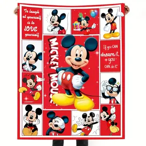 DISNEY CLASSIC Mickey Minnie Mouse Blanket - Lightweight, Cozy Throw, Home, Home Decor, Cartoon Theme Blanket Super Soft, Perfect Gift