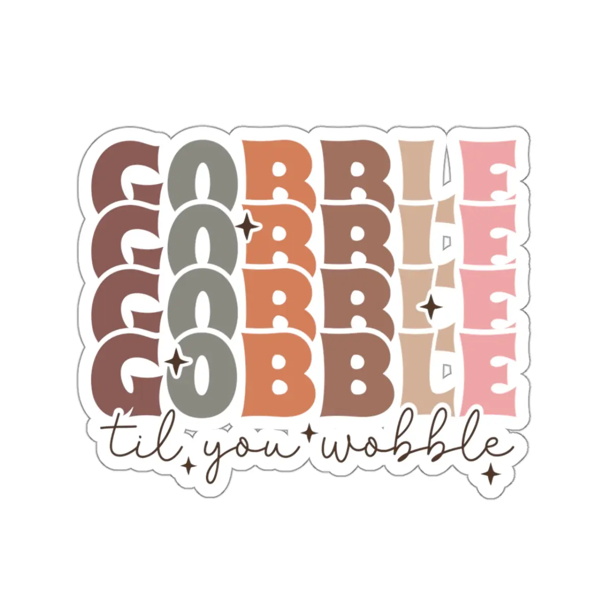 Thanksgiving Gobble Gobble Kiss-Cut Stickers, Turkey Day Decals, Fall Harvest Labels, Foodie Sticker Pack, Autumn Foliage Stationery