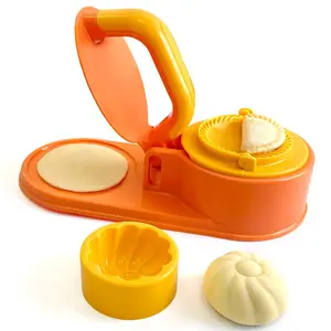 3 in 1 Dumpling Maker Machine, Dough Presser Dumpling Press Wrapper, Home DIY Dumpling Bao Bun Empanada Mold Making Tool (orange)