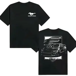 S550 Mustang GT 2 Sided T-Shirt, Birthday Gift For Car Fan, Basic Cotton Tee For Car Fans & Speed Enthusiasts, Gift For Him