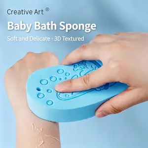 Cute Cartoon Kids Bath Sponge, Soft Gentle Exfoliating Scrub Pad, Skin-Friendly No Hurt Body Cleaner, Effective Dirt Remover, Safe Bathing Tool Suitable for Toddlers, Infants and Daily Family Shower Use