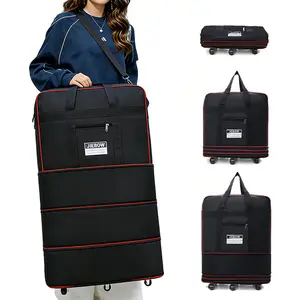 100L Expandable Rolling Duffle Bag with Wheels - Lightweight Foldable Travel Luggage, Large Capacity for Airplane, Moving & Weekend Trips suit case storage