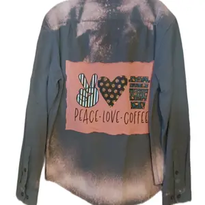 Peace-love-coffee Distressed Flannel