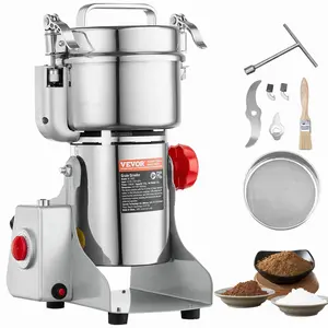 VEVOR 500g Electric Grain Mill Grinder, High Speed 2000W Commercial Spice Grinders, Stainless Steel Pulverizer Powder Machine, for Dry Grains Spices Cereals Coffee Corn Pepper, Swing Type