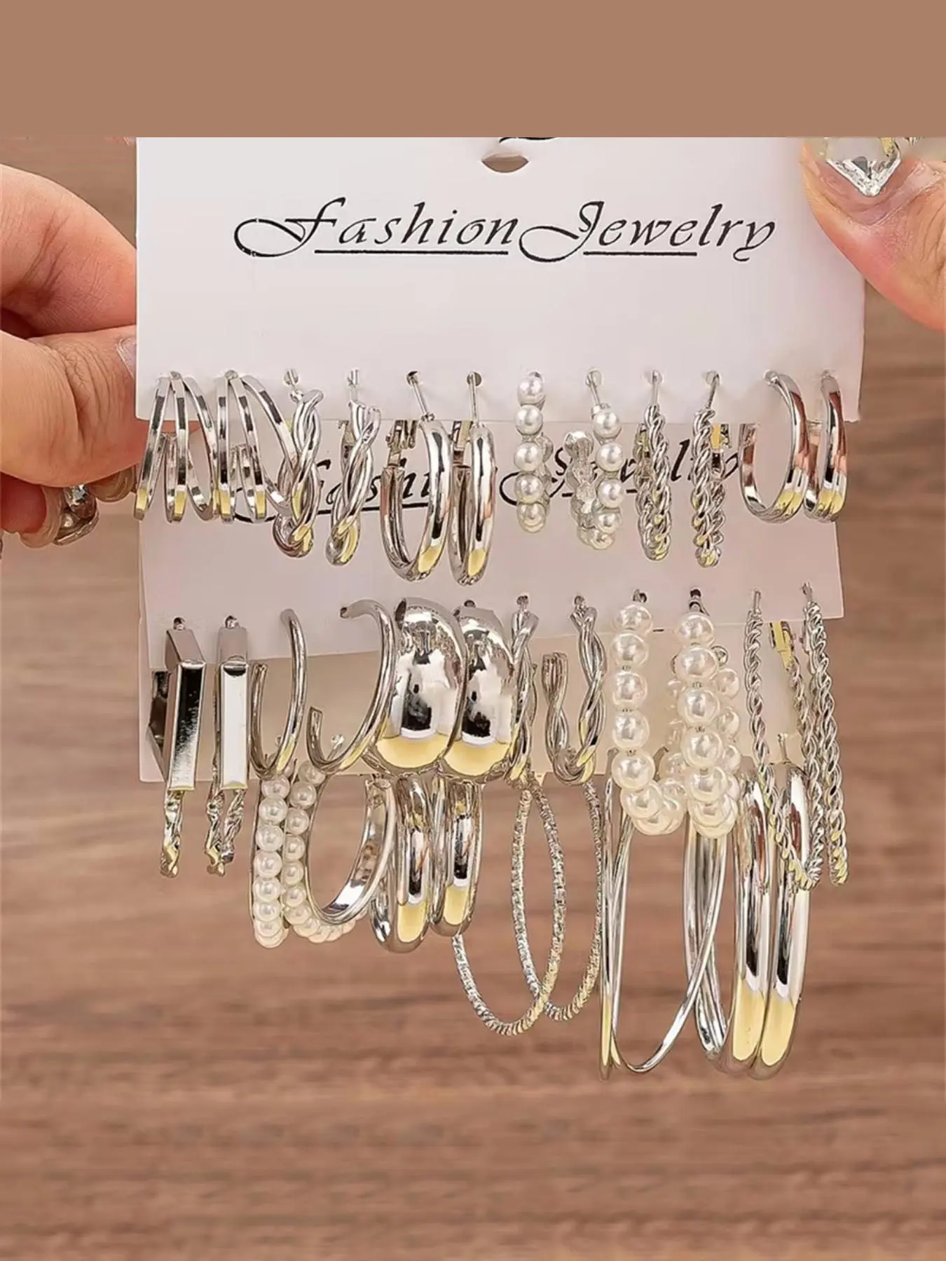 Silver Color Circle Shape Earrings Set 36 Pcs, Unique Design High-End Ear Cuffs for Women, New Year Fashion Trendy Round Earring Accessories, Fashionable Jewelry Accessories, Stylish Jewelry, Earring Hoops