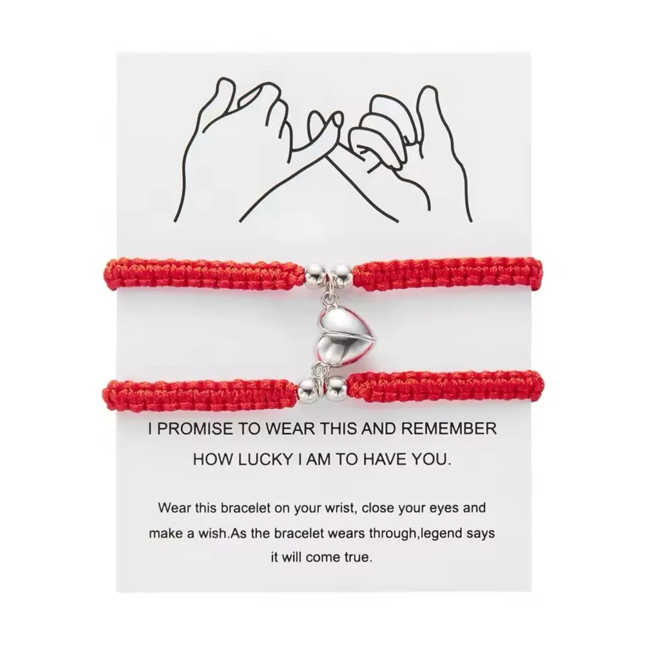Magnetic Heart Red Couple Bracelet - Perfect Gift for Boyfriend or Girlfriend fashionable n pulsera roja couple friend fashion couple special gift friendship bracelets boyfriend valentine perfect valentine