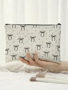 Bow Pattern Makeup Bag, Bow Pouch, Casual Fashion Cosmetic Bag, Multi-functional Travel Cosmetic Bag, Suitable for Leisure Travel and Business Trips