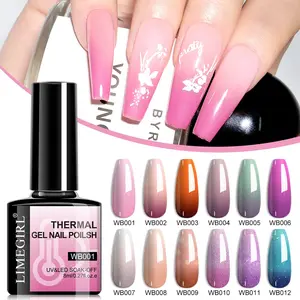 12 Color Heat Melt Temperature Change Nail Gel Polish, Soak Off Gel, DIY Nail Art Supplies, Long-Lasting UV/LED Curing, Perfect for Nail Design