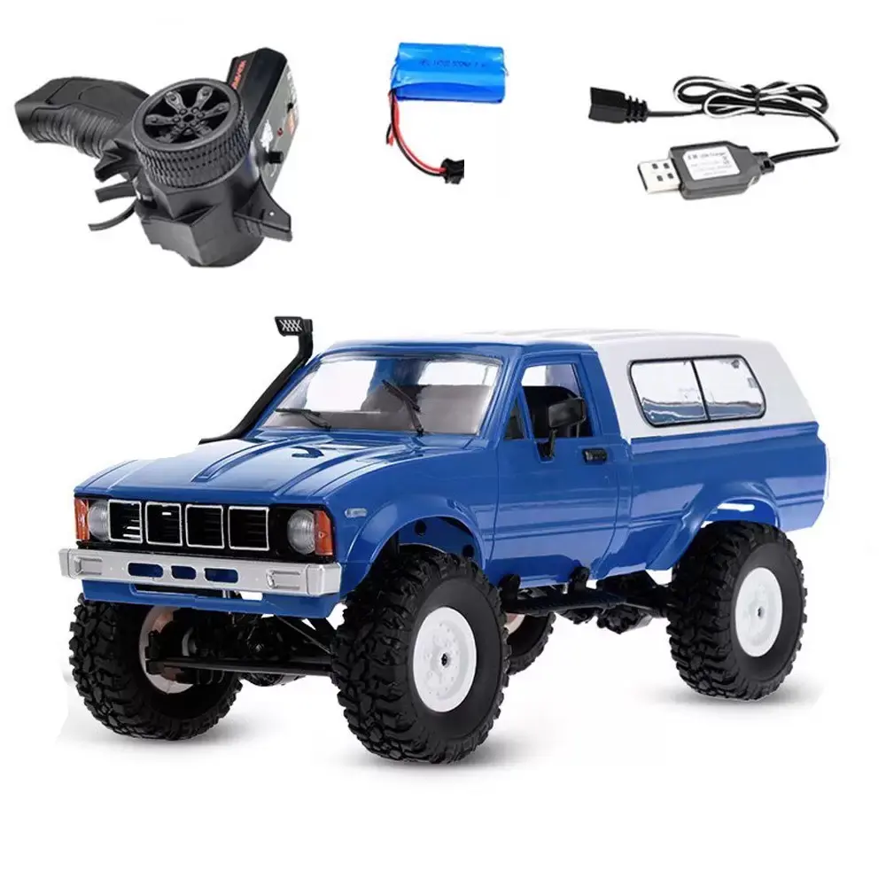 RC Rock Crawler, 1/16 Scale 4X4 Off-Road All Terrain RC Truck, 2.4GHz Proportional Throttle Steering Remote Control Car with LED Light, RTR Hobby RC Vehicle Toys for Boys and Girls