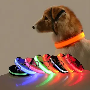 GlowGuard Neon Safety Flashing Dog Collar Adjustable LED Glow Dog Collar
