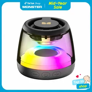 Monster Portable Mini Wireless Bluetooth Speaker, RGB Light Show, TWS Stereo Sound, 2 Speakers Pairing, 360° Surround Sound, Magnetic Suction, TF Card Support, Bluetooth 6.0, Ultra-Long Battery Life, for Home, Outdoor, Party - SummerWins - DealsForYouDays