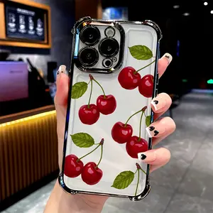 Fashion Cherry Pattern Phone Case/for iPhone 17 Air/16 Plus/15 Pro Max/14 Pro/13/12/11 Full Protection Shockproof Phone Case/Suitable as a Gift for Family or Friends/Protective Accessories/SJQNDD40