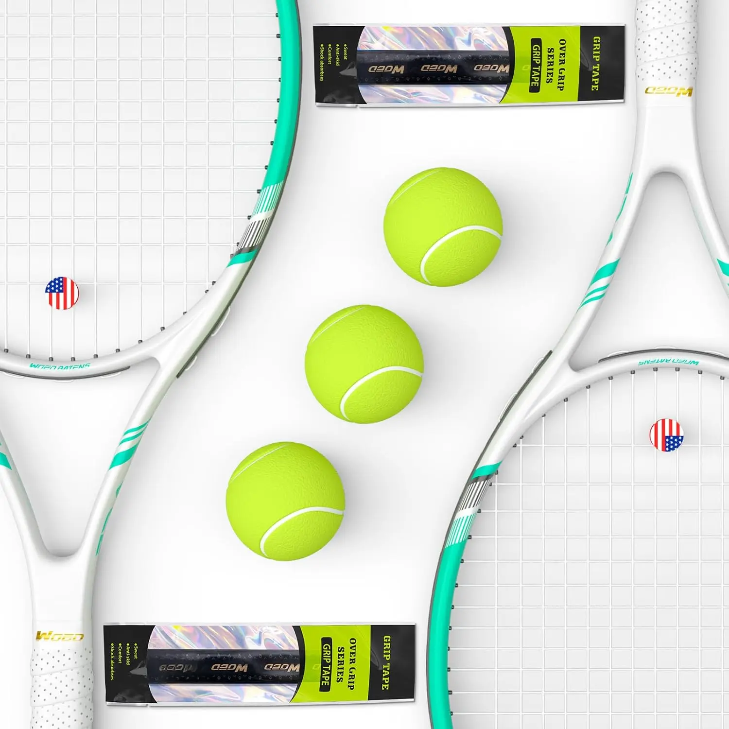 Pro Tennis Racket for Adults, 2 Player 27 inch Speed Tennis Racquet Acceptable for Beginner and Professional with 3 Tennis Balls, 2 Vibration Dampes, 2 Overgrips, Tennis Bag