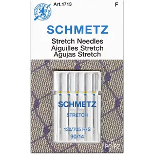 Stretch Sewing Machine Needles Precision Needles Size 90/14 5-Needle Cards Pack of 1