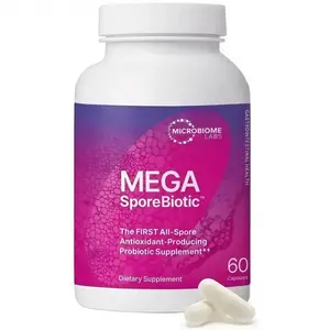 Microbiome Labs MegaSporeBiotic Probiotics for Women & Men - Spore-Based Probiotic for Gut Health & Digestive Support - Shelf-Stable, Travel-Friendly, Mens & Womens Probiotics (60 Capsules)