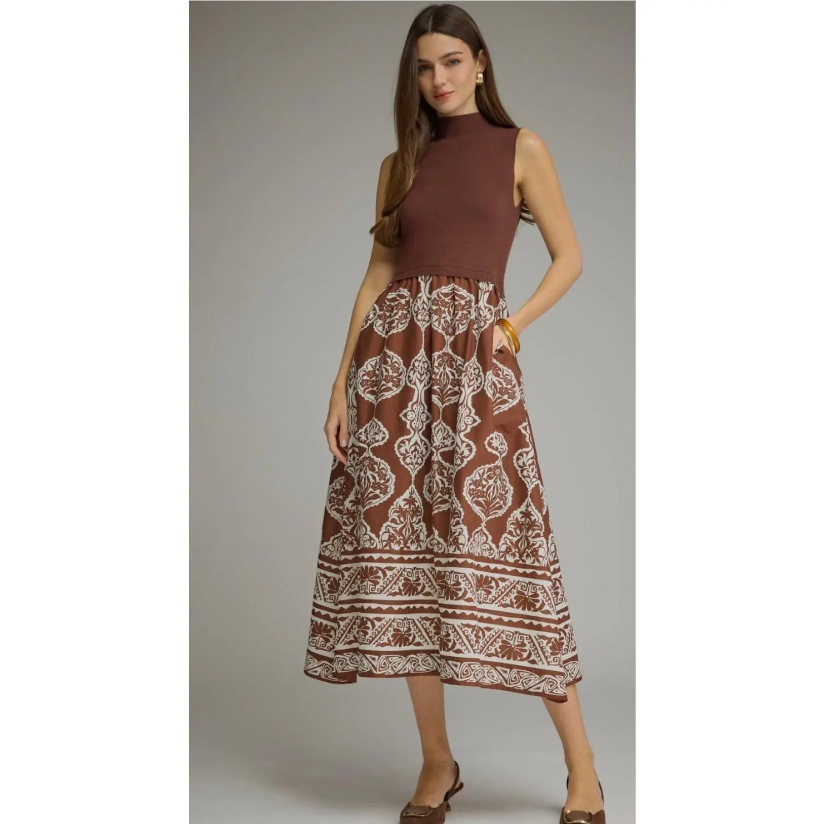 Delaney brown dress