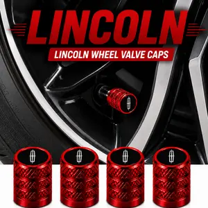 5Pcs Aluminum Alloy Tire Valve Stem Caps for Lincoln Navigator Aviator Nautilus Corsair MKZ MKC MKT Continental Town Car, Leakproof Rubber Seal Wheel Air Valve Covers, Anti-Rust American Luxury Car Tire Valve Protector