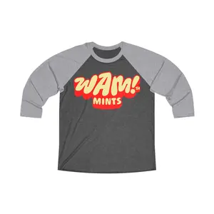 WAM!™ Mints Logo Unisex Tri-Blend 3\4 Raglan Long Sleeve Tee