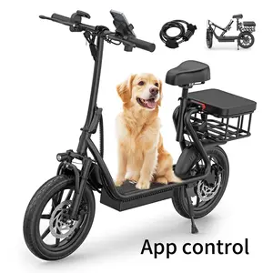 【AOVOPRO-VOLTVOGUE ‘】 ESBS Electric Scooter, Peak Power 750W, TopSpeed 22 mph, 10.5-22.5Ah, Driving Range 20-60 Miles,Rear Disc Brake + Electronic Brake, 14-inch Inflatable Tires.