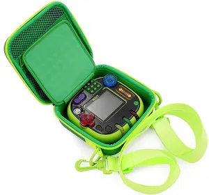CASEMATIX Toy Box Travel Case for LeapFrog Rockit Twist Handheld Learning Game System with Adjustable Shoulder Strap & Accessory Storage Green Durable Hard Shell Protection