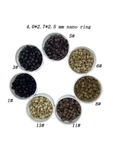 1000 pcs/Lot 4.0*2.7*2.5 mm Black nano micro rings copper micro beads For Nano Ring Hair Extensions 2 color in stock Hair Tools