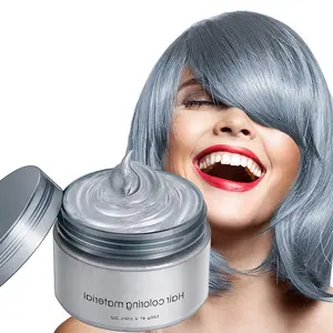 Silver Gray Hair Wax,Temporary Natural Mud Grey Hair Dye Coloring Wax for Cosplay,Party,Show,Daily Use Etc,Long Lasting,Washable,Refreshing & Non-greasy Matte Hairstyle Ash Haircare
