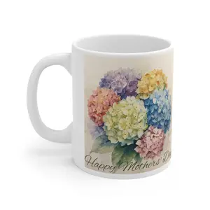 Happy Mother's Day Hydrangea Bouquet Mug | Floral Mother's Day Coffee Cup