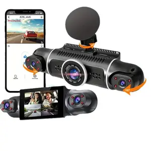 4-Channel 1080P HD Dash Cam 3 Inch Front Rear Left Right Inside Outside Recorder