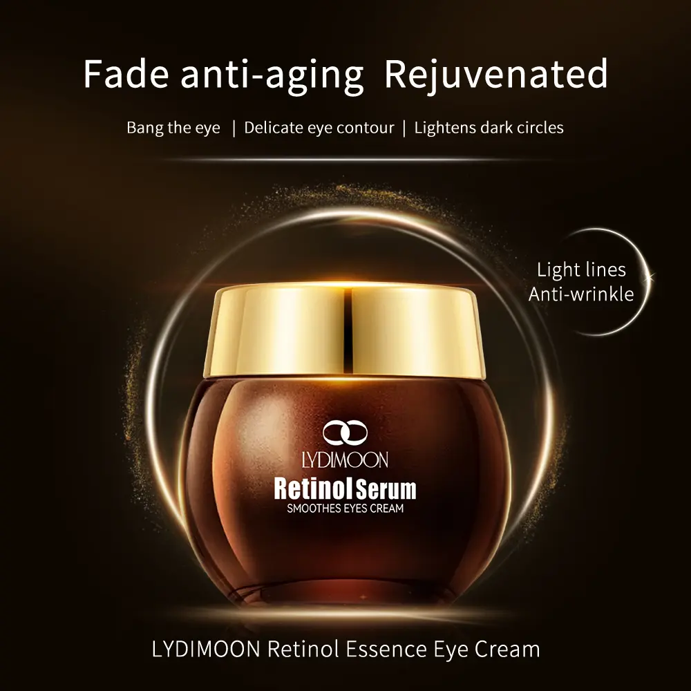 LYDIMOON Retinol Anti-Aging Eye Cream | Fades Dark Circles & Puffiness | Firming Hydrating Under Eye Treatment for Fine Lines 35g bag