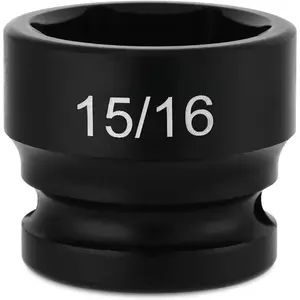 1/2" Drive 15/16" Stubby  Socket Set, 6-Point, 1.1" Length, CR-MO, SAE