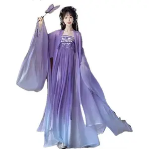 Large Size 8XL Hanfu Dress Women Chinese Tang Dynasty Hanfu Cosplay Costume Gradient Pink Hanfu