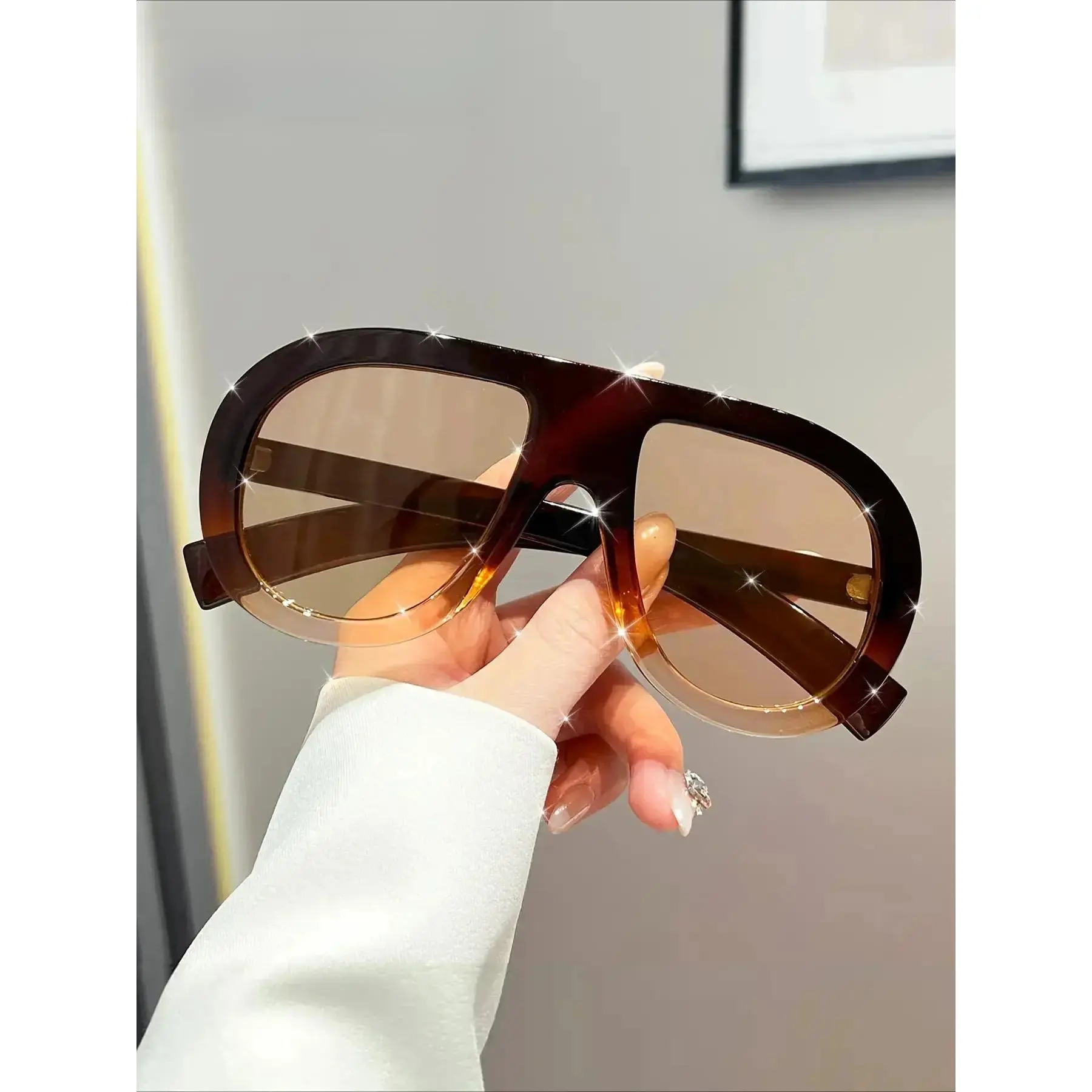Women's Trendy Fashion Shades - Full Rim Tortoise Shell Sunglasses Sports Eyewear, Female UV Protection Resin Lenses, UV400 Blocking for Outdoor Casual Wear, Uv Blocking Sunglasses, Accessories For Women, Uv Protection Lens