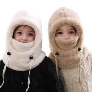 Fleece-lined warm ear protection neck gaiter hat for women, winter thick ski cycling face mask windproof set