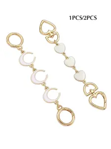 1pc/2pcs Heart-Shaped Bag Strap Extender Chain, Wallet Chain Replacement Accessory, Bag chains, Suitable For Handbags, Wallets, Shoulder Bags, Crossbody Bags, For Daily Use And Gift Giving For Friends, Family, Colleagues