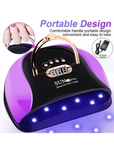 Sun UV LED Nail Lamp - 256W Portable Home Spa Equipment, 4 Timer Settings, Sensor, 57 Dual Light Beads for Gel Polish Manicure, Professional Salon Curing, Nail Art Single Item,summervibes outdoorfun