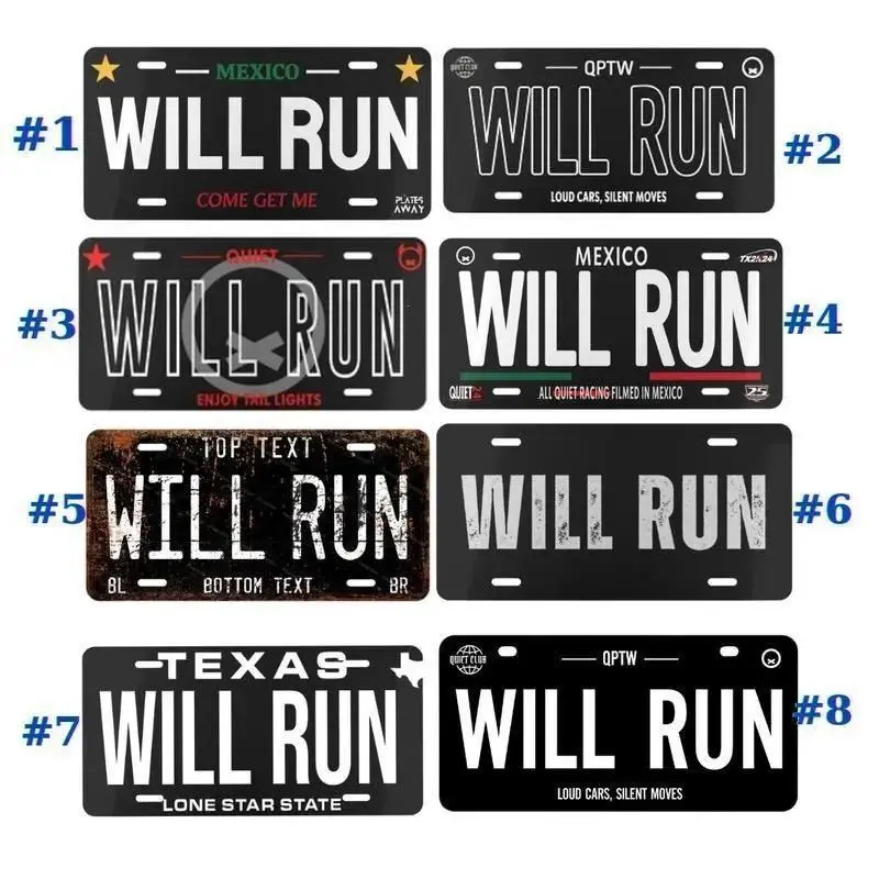 Trendy MEXICO Will Run License Plate Collection - 12" x 6" Aluminum Vanity Tag with 4 Pre-Drilled Holes, Assembled in USA, WILL RUN Design, Perfect for US Vehicles