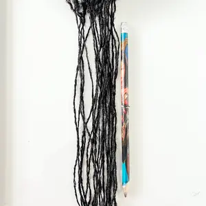 Locsanity Afro Kinky Real Human Hair Handmade Micro Locs - 10" - .1cm Sisterlock Width Natural Undyed Black Dreadlocks, Crochet Hair Extensions (10", 10 Locs Per Bundle)