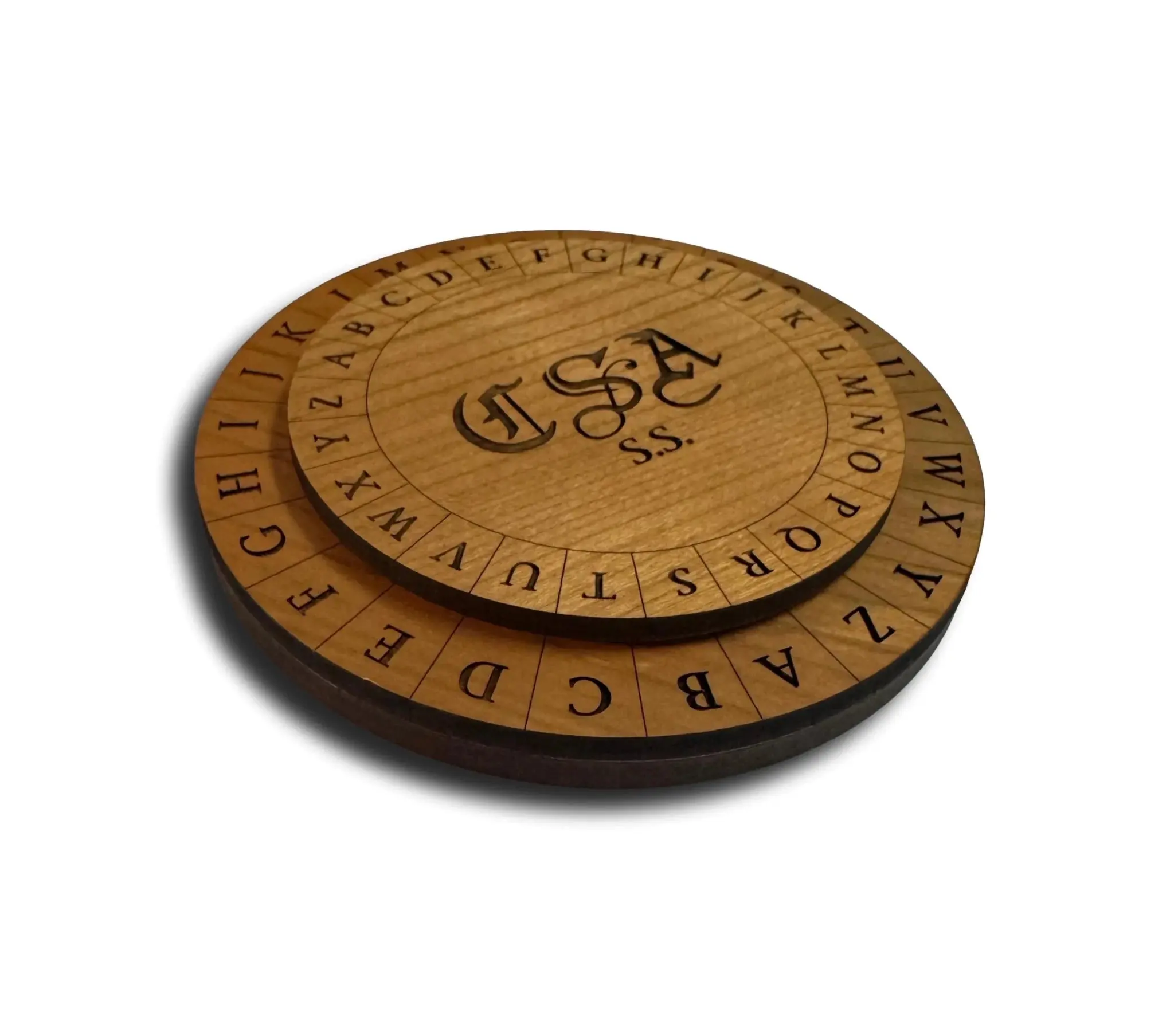 Confederate Army Cipher Disk - Wooden Civil War Code Encryption Tool