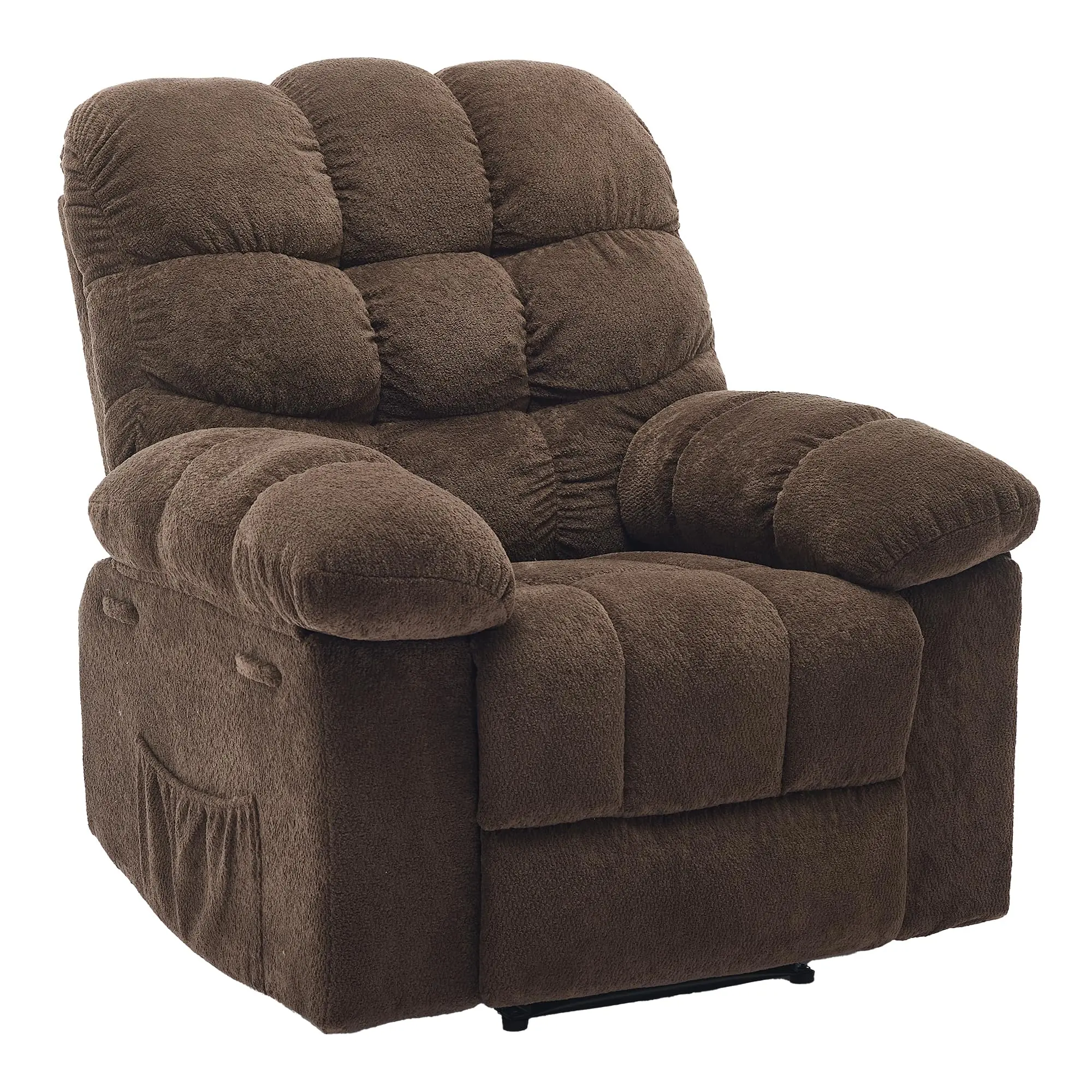 Manual Recliner Chair – Ergonomic Overstuffed Breathable Fabric Reclining Chair with Side Pockets – Alloy Steel Frame for Lazy Boy Recliner Single Sofa for Living Room, Bedroom