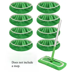 8 reusable microfiber cleaning pads compatible with Swiffer mops, specialized replacement pack for hardwood floors; does not include the mop, Microfiber Mop Heads