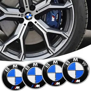 4Pcs 56mm Stickers Car Decals Car Styling Wheel Center Hub Caps Stickers Badge For BMW F10 E90 F20 E46 E60 E70 E39 Rim Cover Emblem Accessories Vehicle Exterior Decoration