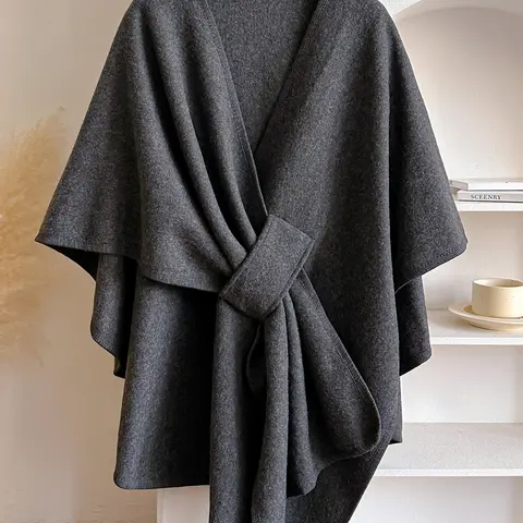 Women's Fall Winter Fashion Solid Color Shawl, Trendy Solid Shawl, Warm Comfortable, Soft Warm Shawl, Casual Multifunctional Wrap for Autumn/winter Decor, Shawl Cover Ups