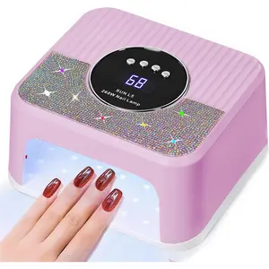 268W UV LED Nail Lamp, Fast Curing Dryer for Gel Polish Manicures, Professional Tool with 45 Beads, Auto-Sensor, and Timer
